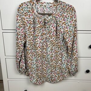 Boden Multicolor Floral Blouse with Clasp Closure - Size 6